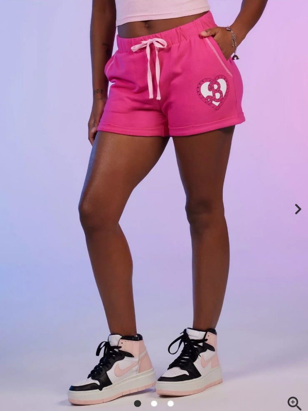 Barbie Rhinestone Pink Lounge Shorts- L